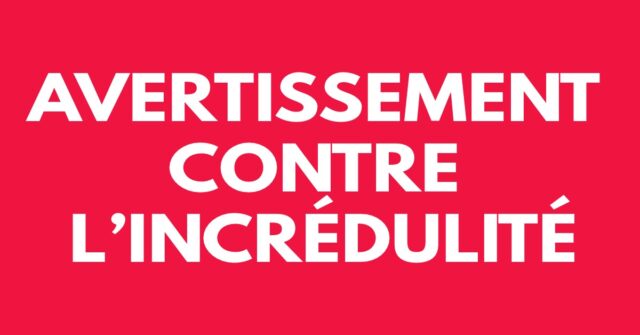 Avertissement contre l’incrédulité