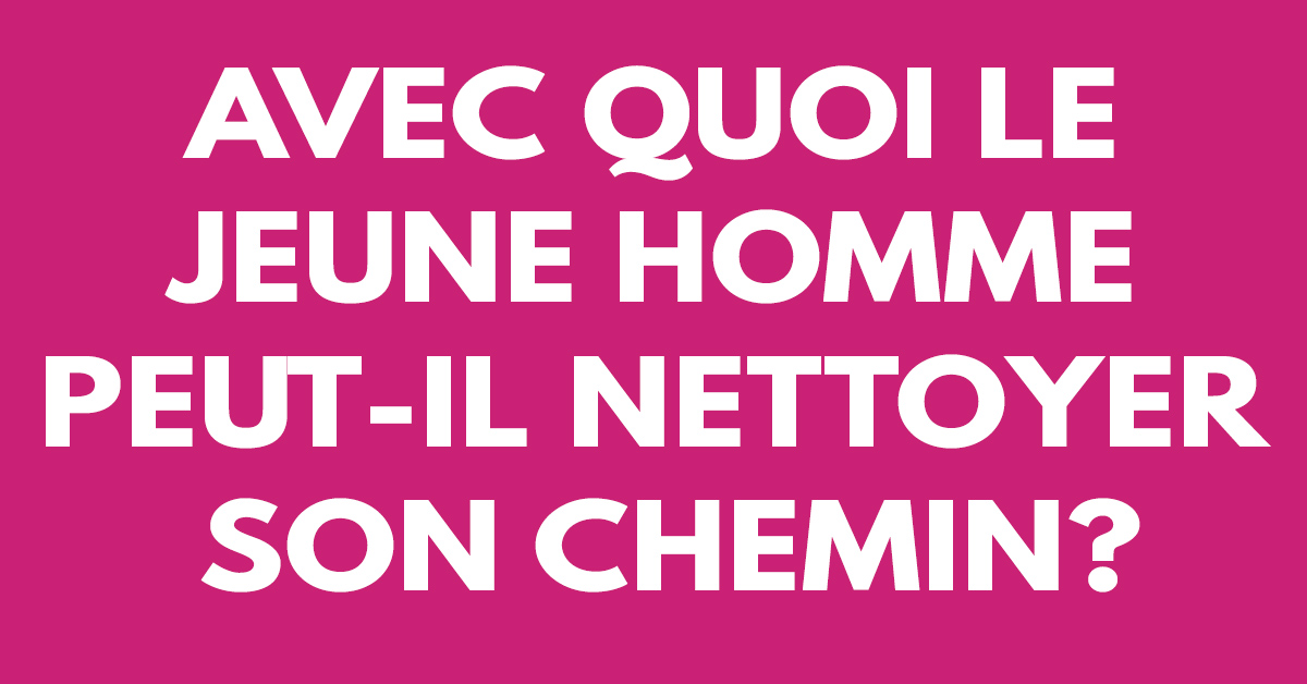 Avec quoi le jeune homme peut-il nettoyer son chemin? - Articles